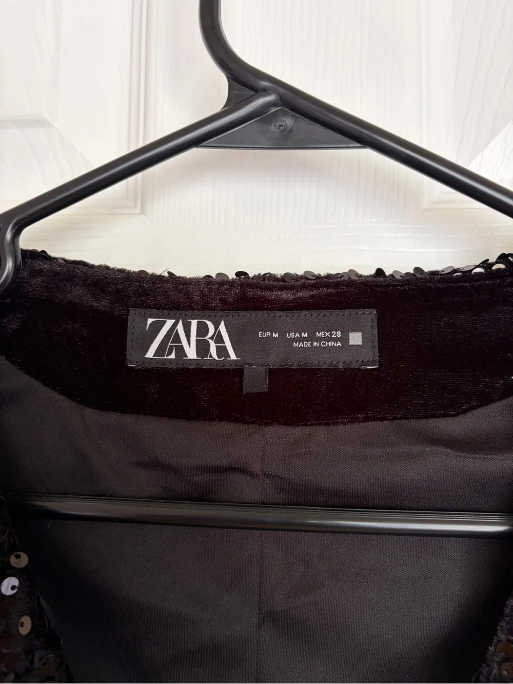 Zara Black Sequin Festival Vest Medium - Picture 4 of 8